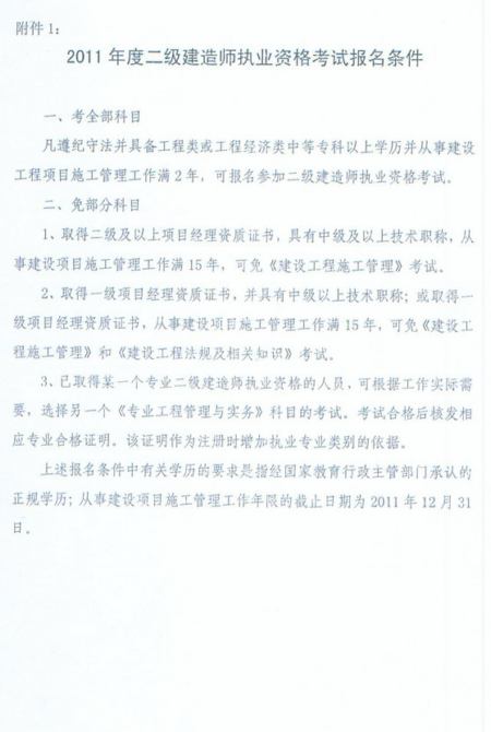 2011年黑龍江省二級建造師報名時(shí)間為2011年3月11日-3月24日