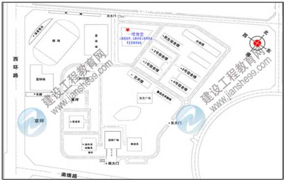 2014鹽城二級建造師報名市直審核點(diǎn)（鹽城高等師范學(xué)校）線(xiàn)路圖 