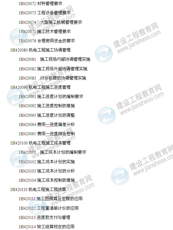 2014年一級建造師機電工程管理與實(shí)務(wù)考試大綱6
