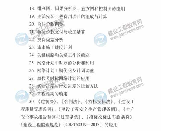 2015年監理工程師《案例分析》考試大綱