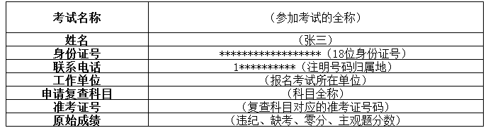 成績(jì)復查申請表 成績(jì)復查申請表